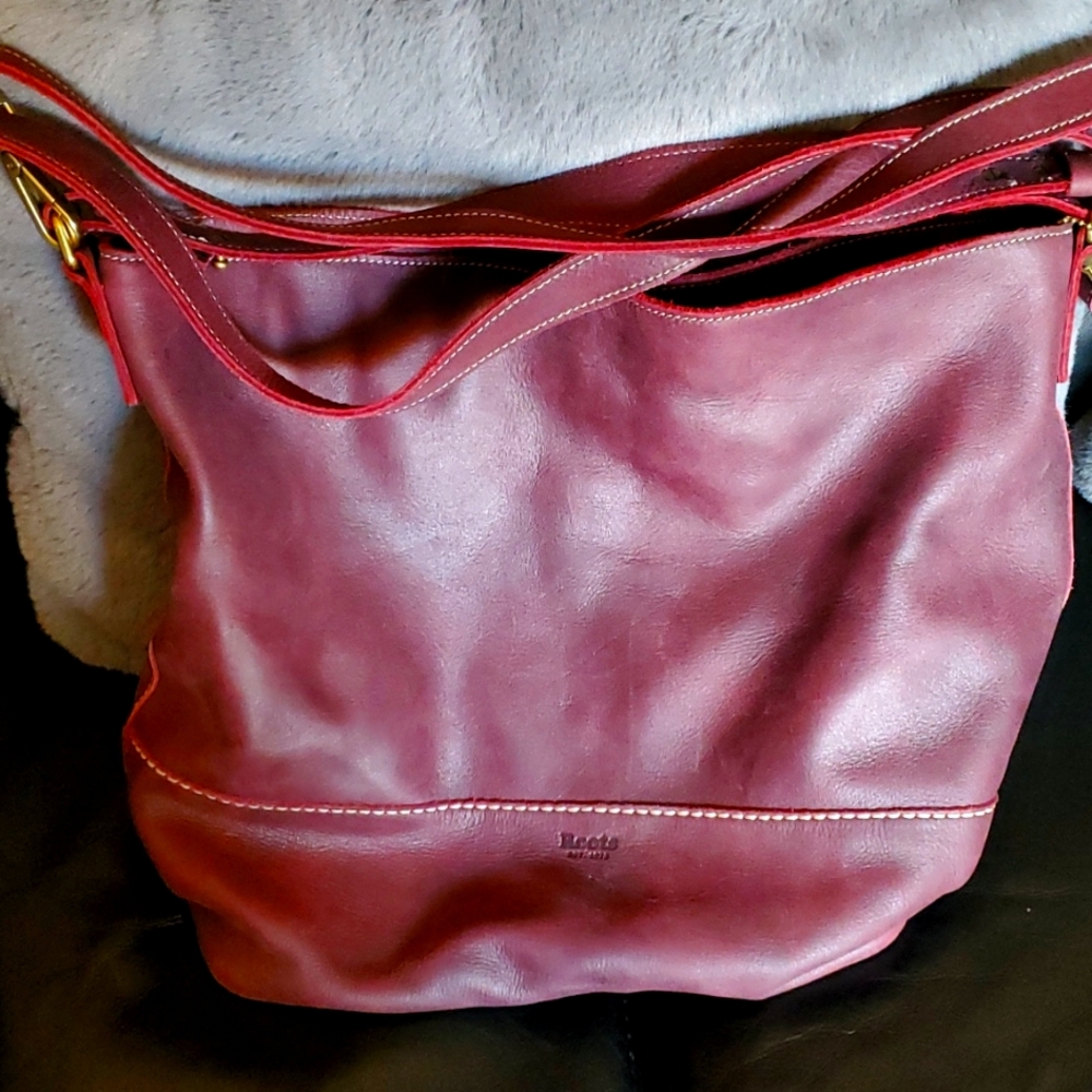 Roots leather hobo bag